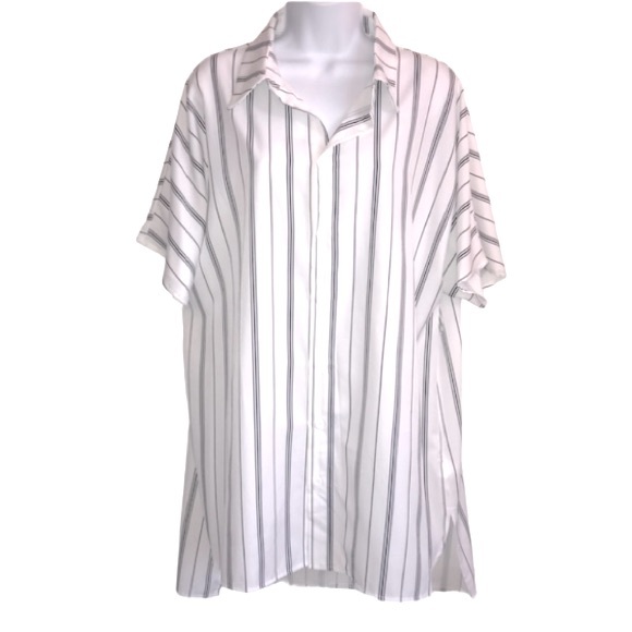 🔴 4/$15 CUPSHE Striped Button Front Kimono SS Cover Up size S NWT * no belt - Picture 2 of 13